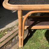 Black wicker rattan coffee table