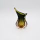 Murano Vase Flavio Poli Seguso Sommerso Green Amber Design 1950s