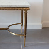 Marble and brass coffee table