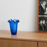 Cobalt glass vase, Danish design, 1970s, made in Denmark