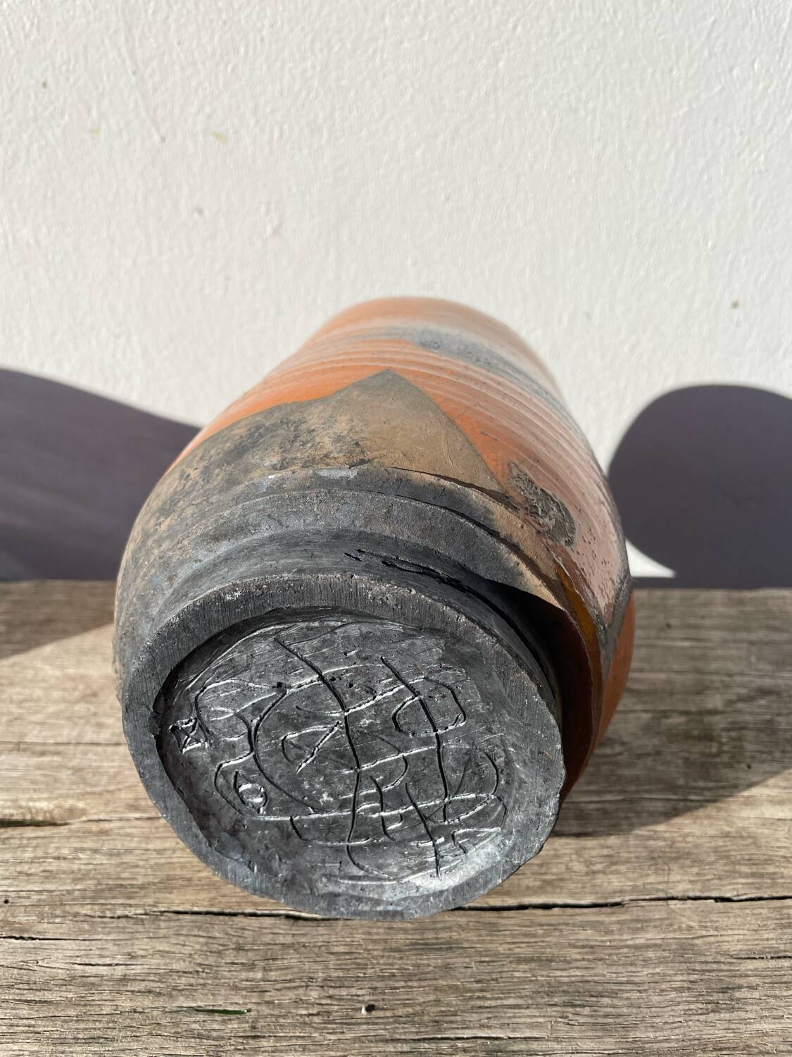 Raku vase / signed ceramic / handmade pottery