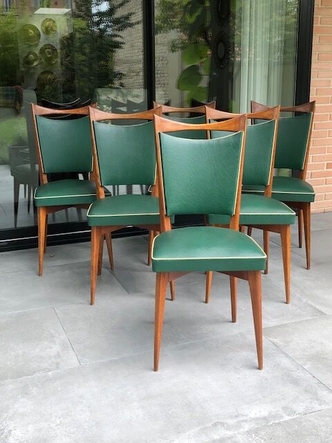 Suite of 6 scandinavian style chairs