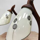 Pair of midcentury modern wooden desk lamp set table lamp