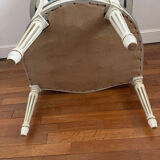 Blue velvet medallion armchair in Louis XVI style