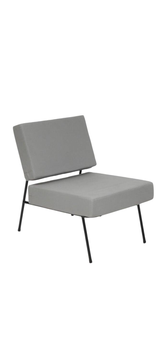 Pair of armchairs Paul Geoffroy for Airborne, grey fabric.
