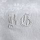old damask table service 1m75x2m35 monogrammed "BG" with 8 napkins and tablecloth gift
