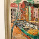 Original Mid-Century Oil on Panel" Holland" by Louis Zelig- Vintage and Framed