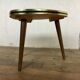 Small triangular table coffee table birds vintage flowers tripod door plant midcentury 1950