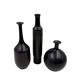 Ensemble de 3 vases en céramique bucchero noirs du milieu du siècle, Sebastiani Italie 1960