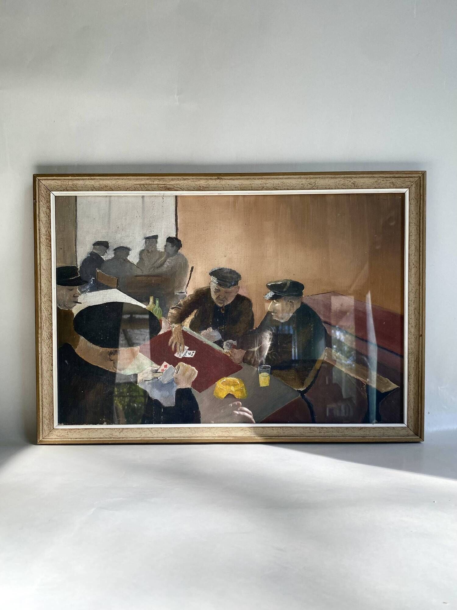 Oil on canvas under glass, "The Players" 1950