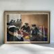 Oil on canvas under glass, "The Players" 1950
