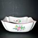 Salad bowl square cut floral vintage earthenware KG LUNEVILLE model Lamppost polychrome