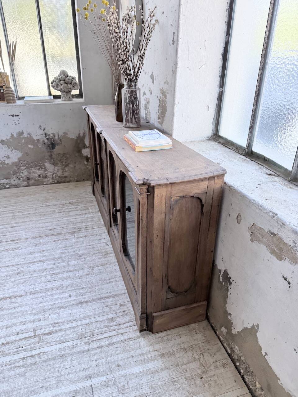 Enfilade display cabinet, solid oak, 1920.