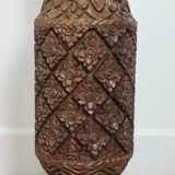 Carved wooden lamp base