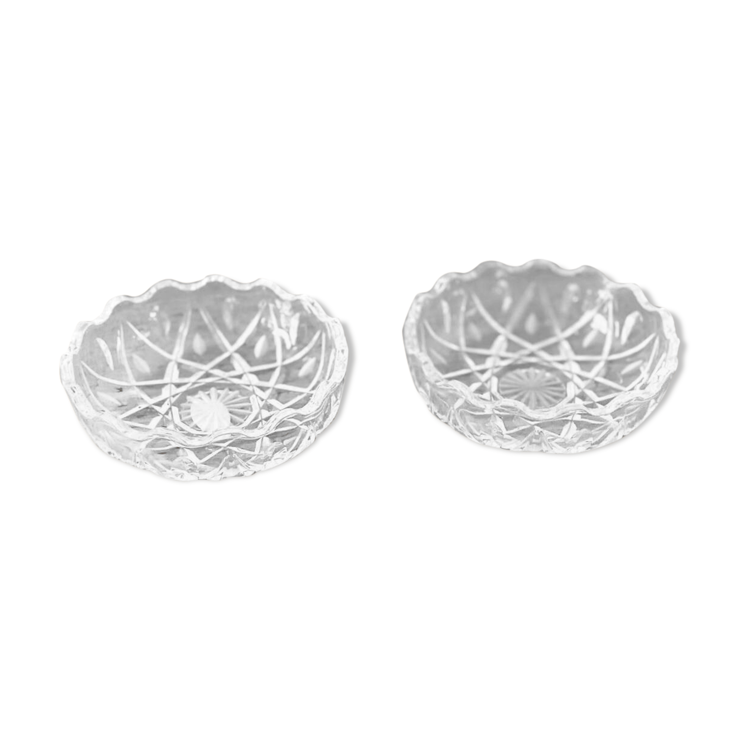 Pair of small real crystal cups