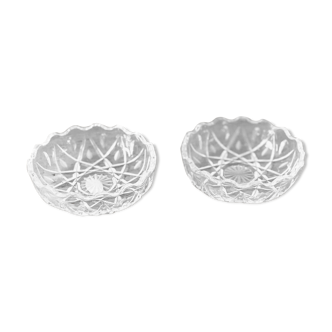 Pair of small real crystal cups