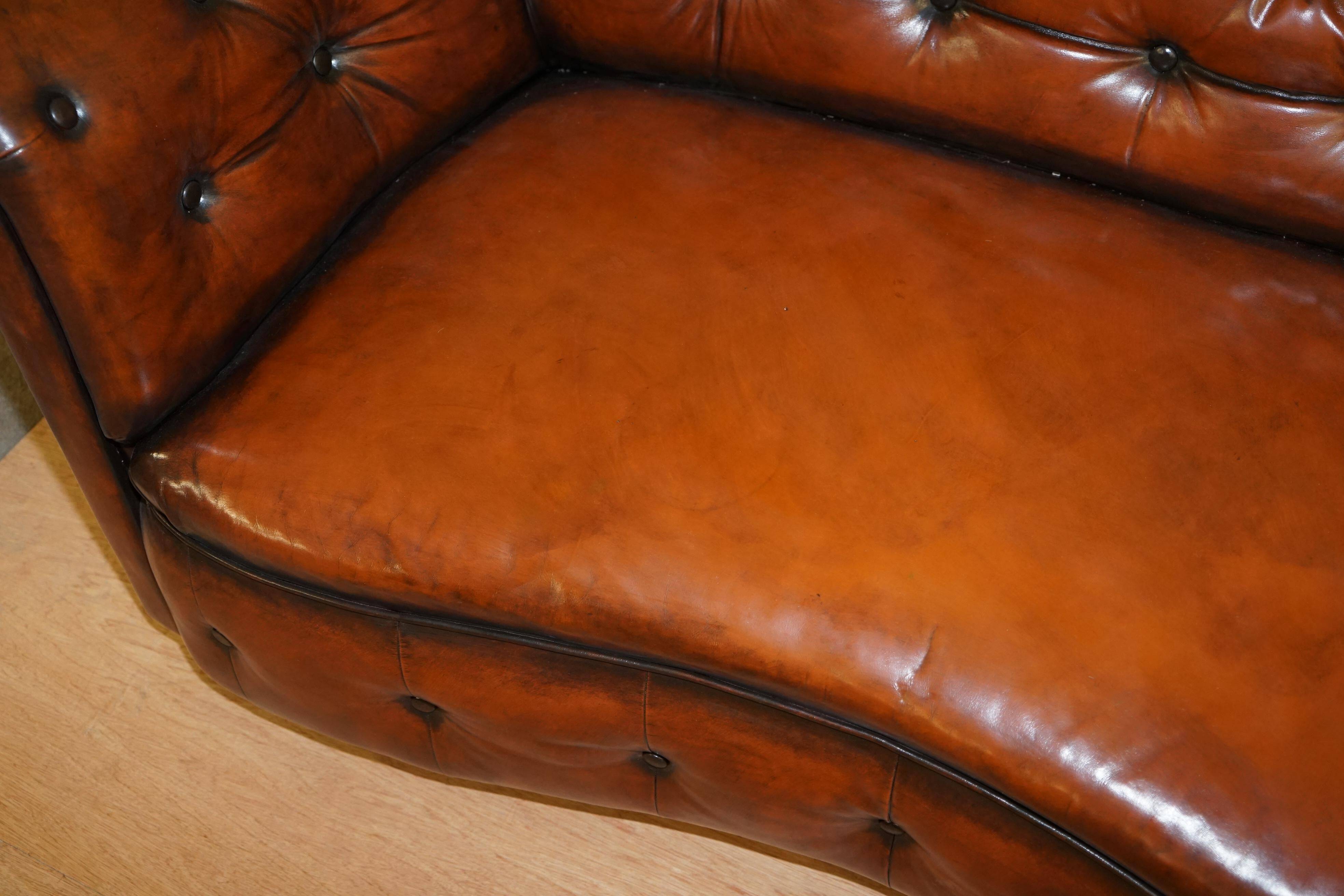 Chesterfield Regency Serpentine Sofa in Hand-Dyed Leather