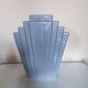 Grey ceramic art deco vase, fan shape.