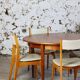 4 Danish chairs in beech wood and skai, 1960