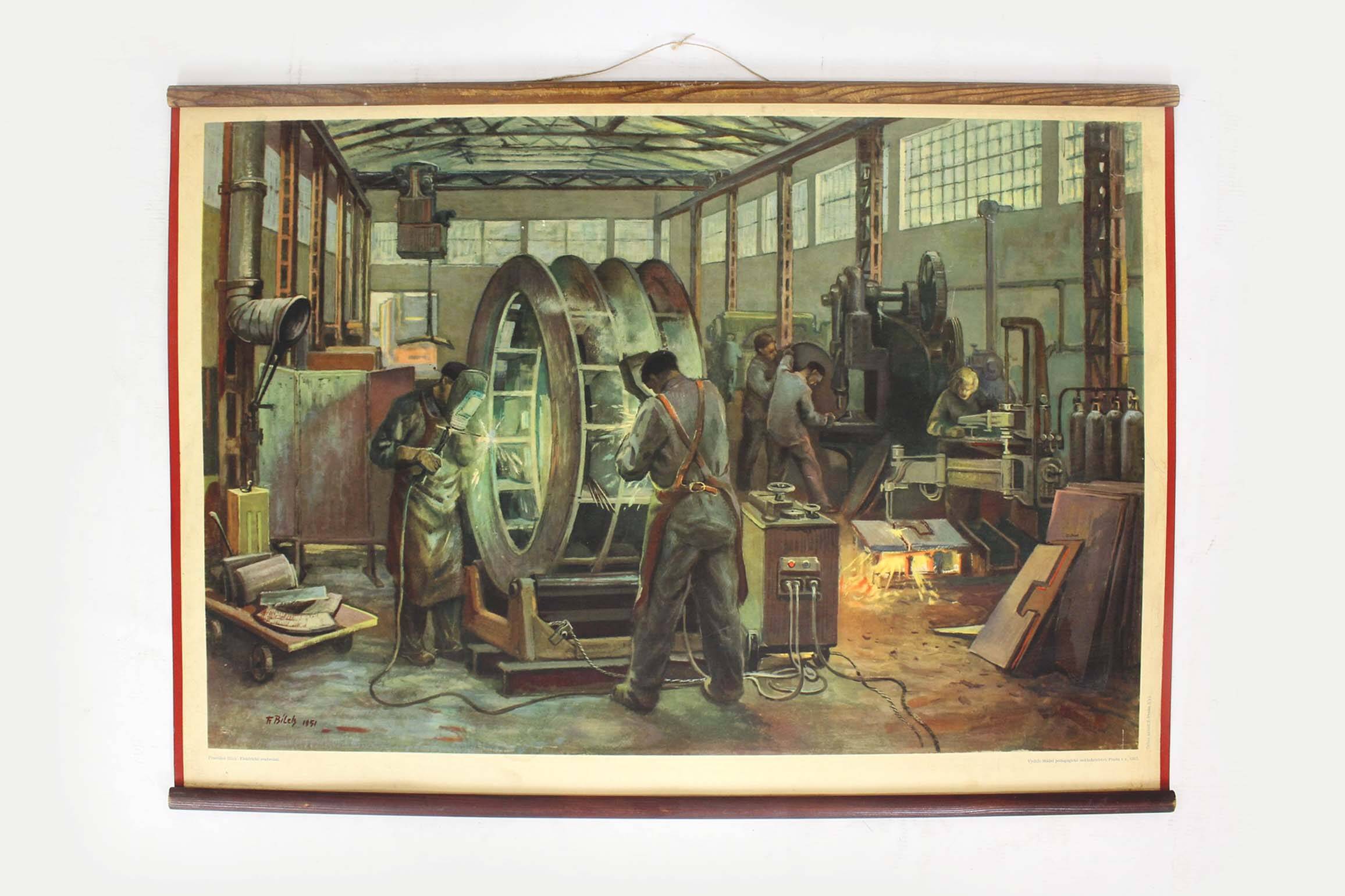 Czech Industrial Poster by Frantisek Bilek, 1950s