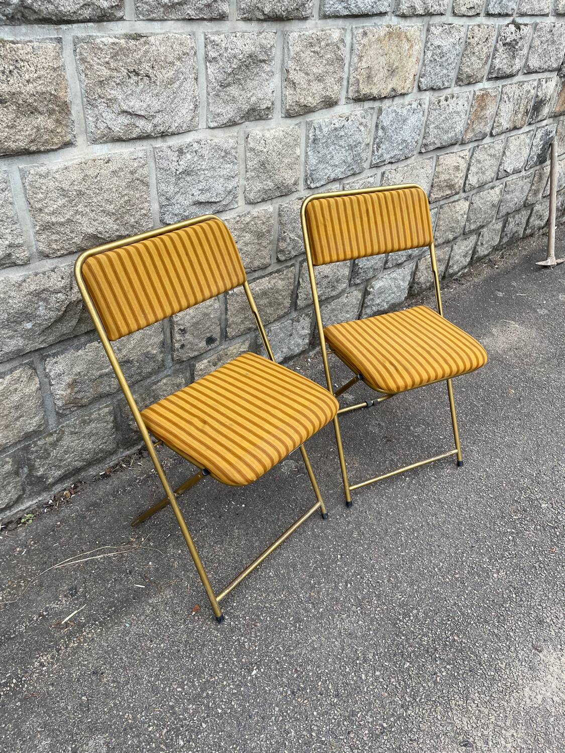 Two folding chairs, Lafuma, France, 1970