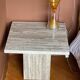 Set of Two Mid-Century Modern Side Tables in Travertine, Urban Wabi Style, Pair