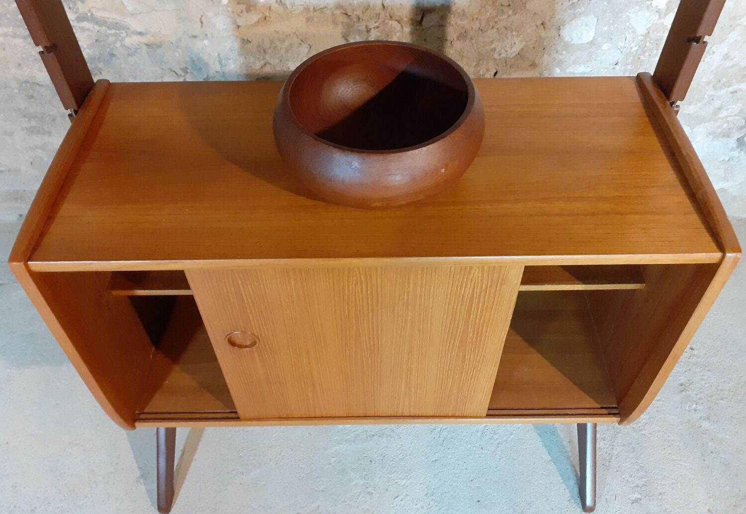 Ergo teak shelving unit, Scandinavian vintage 1960s