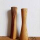 Scandinavian brutalist wooden candle holders