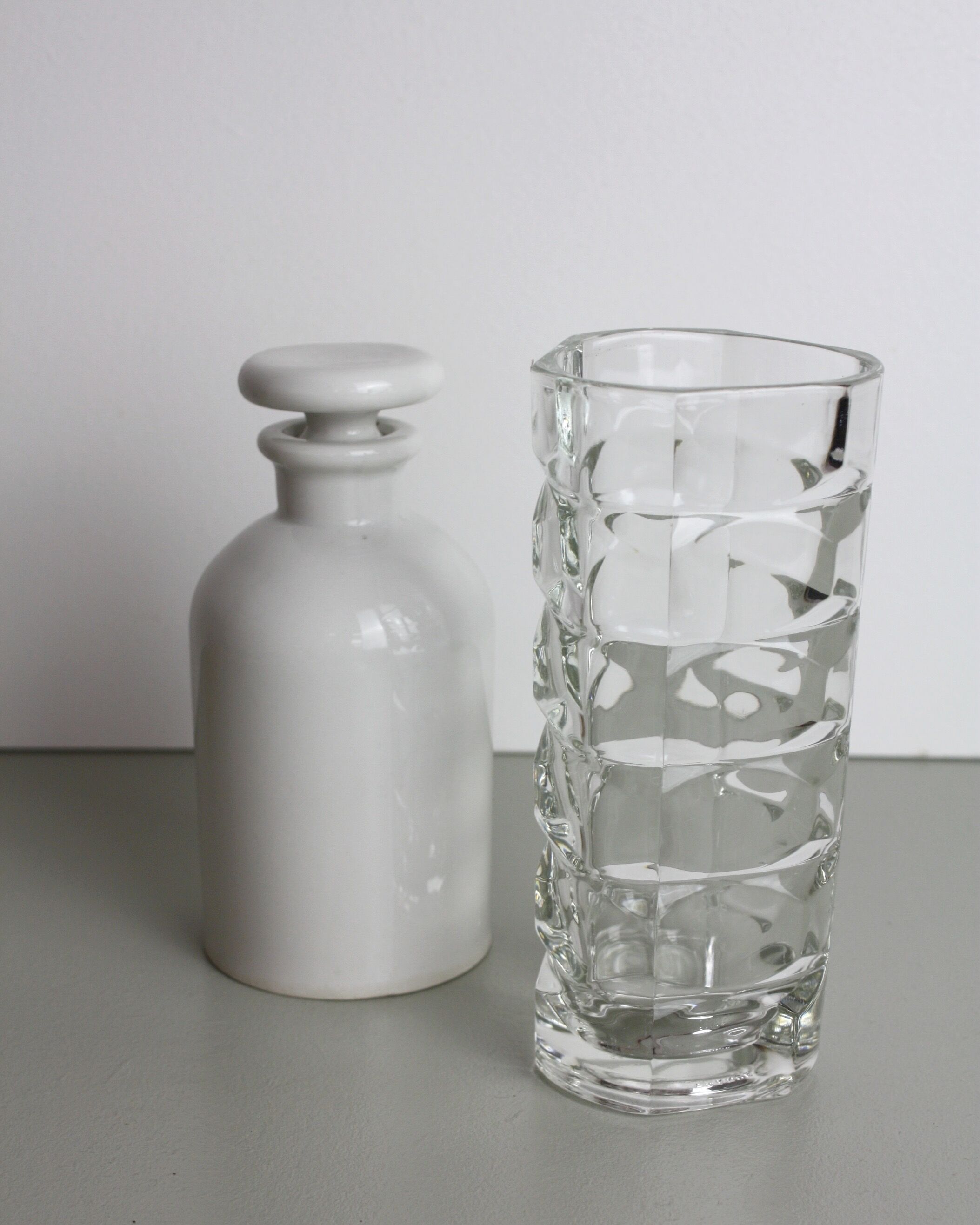 Vase Luminarc en verre transparent 70's