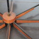 Scandinavian chandelier with 8 arms of light, teak, circa 1965