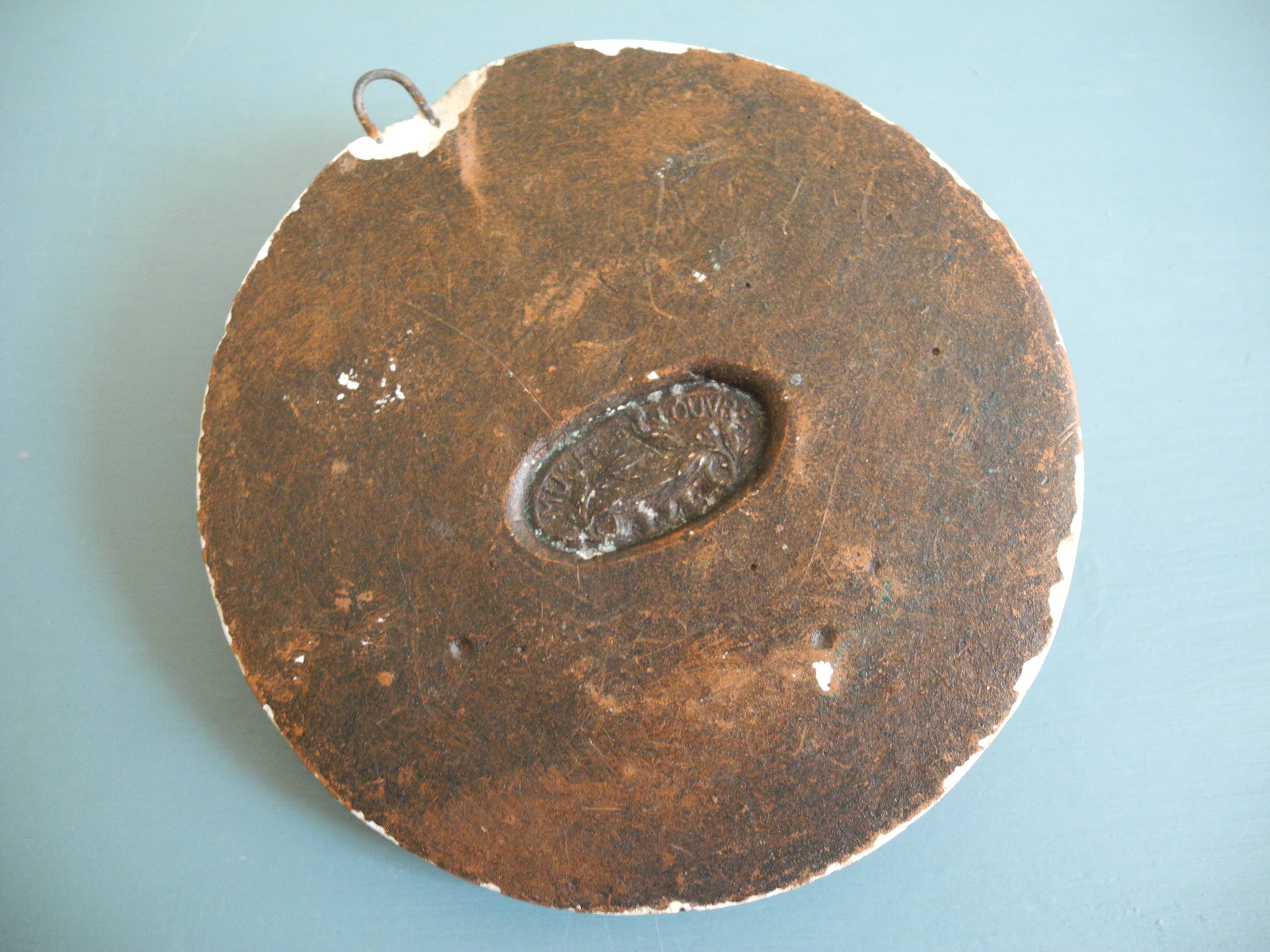 plaster medallion Louvre Museum 19th century Emile Deschamps David Angers 1829 medal