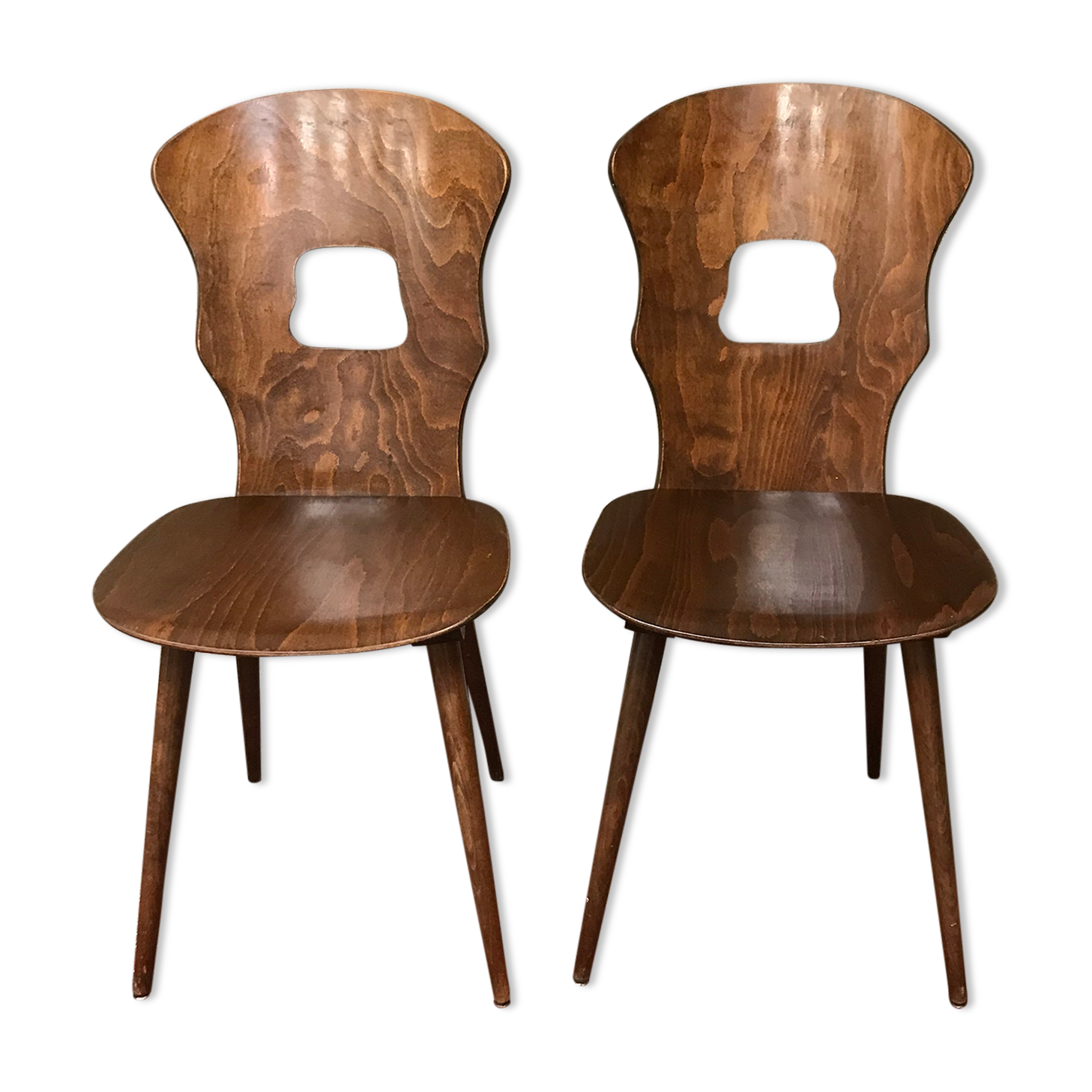 Pair chair bistro baumann gentian vintage 50/60