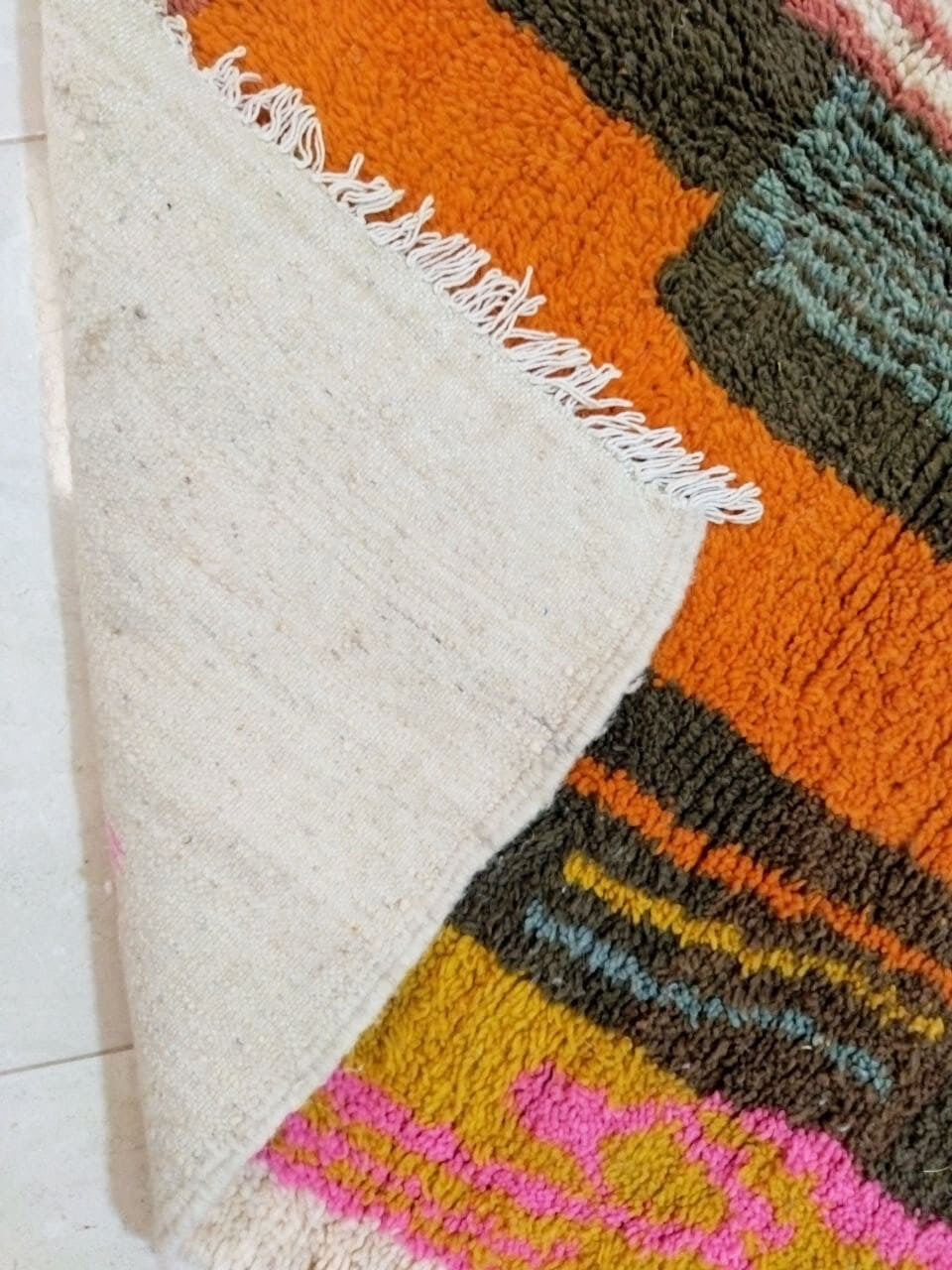 Tapis berbère abstrait orange 250 x 150 cm