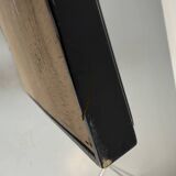 Grand miroir vintage année 70 design DEKNUDT décor géométrique bois