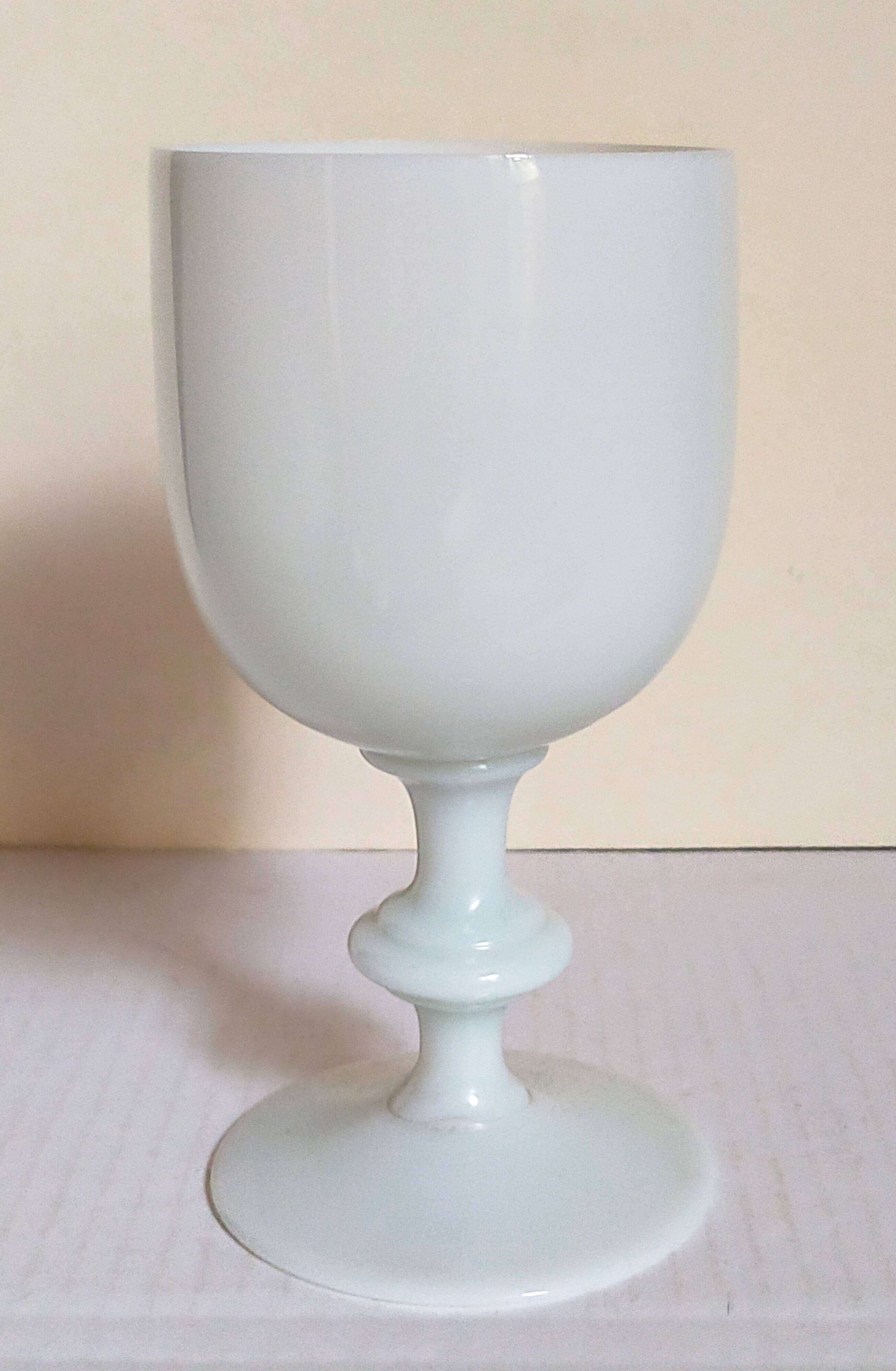 Vintage white opaline vase-cup 16.5 cm