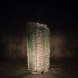 Italian Sculptural Glass Table Lamp, Wire and Glass Construction, 1980s