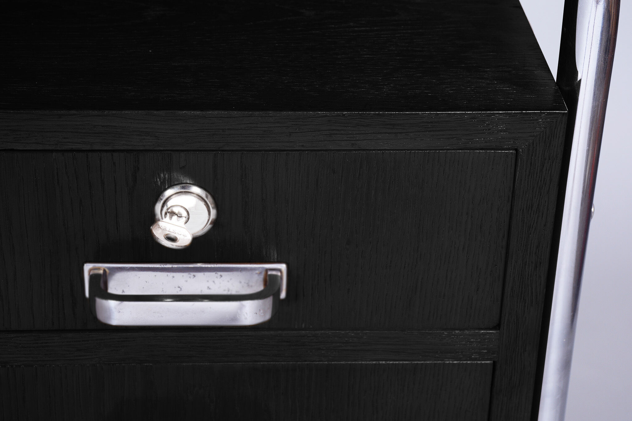 Restored Black Bauhaus Beech Writing Desk, Mücke-Melder, Czechia, 1930s