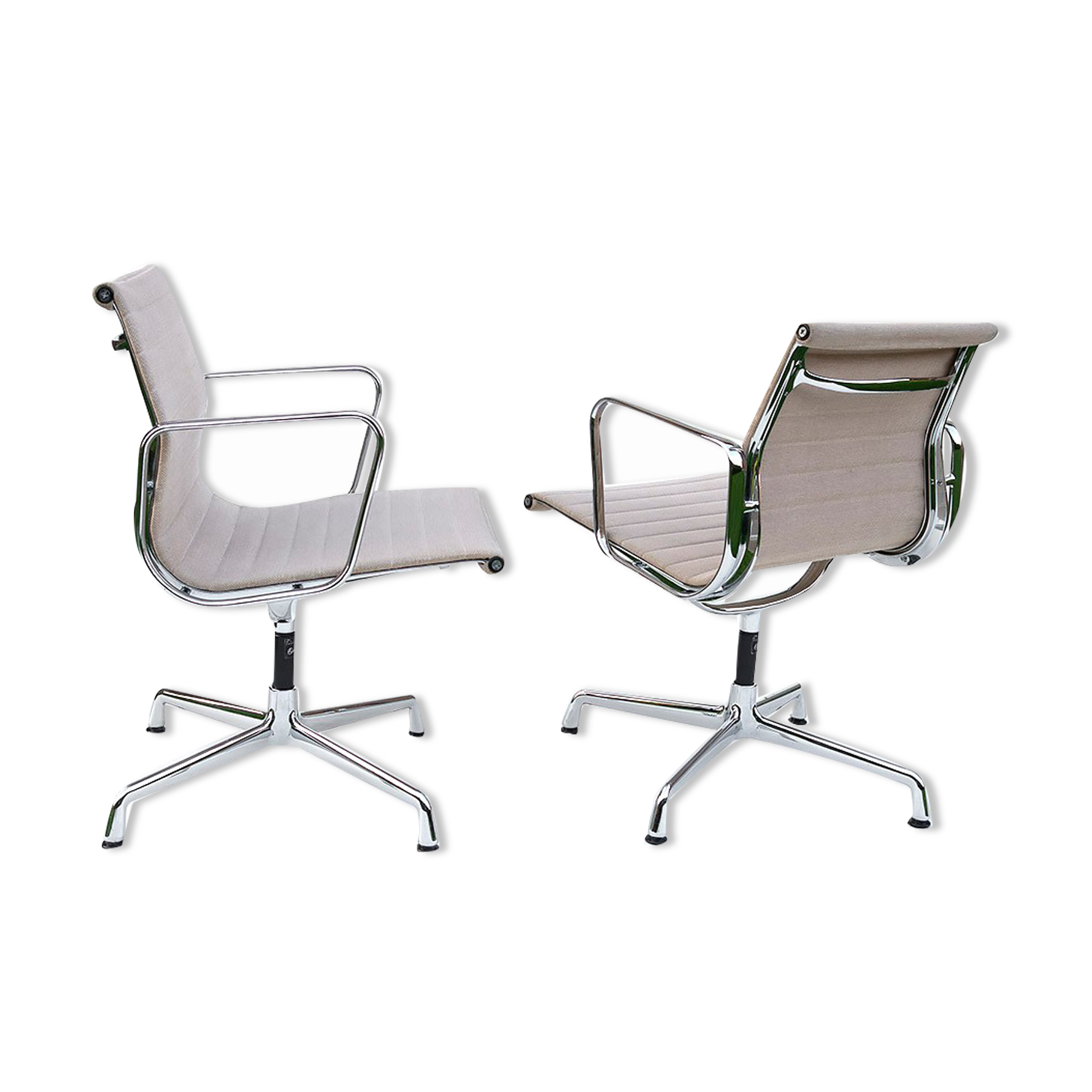 Pair swivel armchairs Vitra Aluminium Chair EA 108 design Ray & Charles Eames 60s 70s
