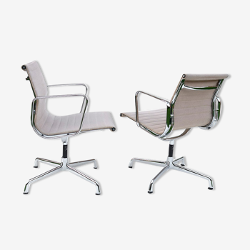 Pair swivel armchairs Vitra Aluminium Chair EA 108 design Ray & Charles Eames 60s 70s