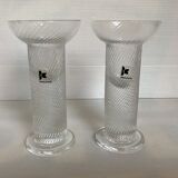 Pair of twisted crystal candlesticks