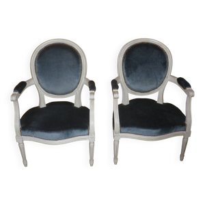 Paire de fauteuils louis - xvi