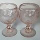 Biot: 8 blown bubble glasses, Ciboire model in amethyst colour D205.