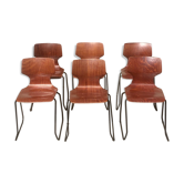 Set of 6 vintage sled chairs