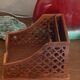 Mail holder, openwork wooden card holder, vintage