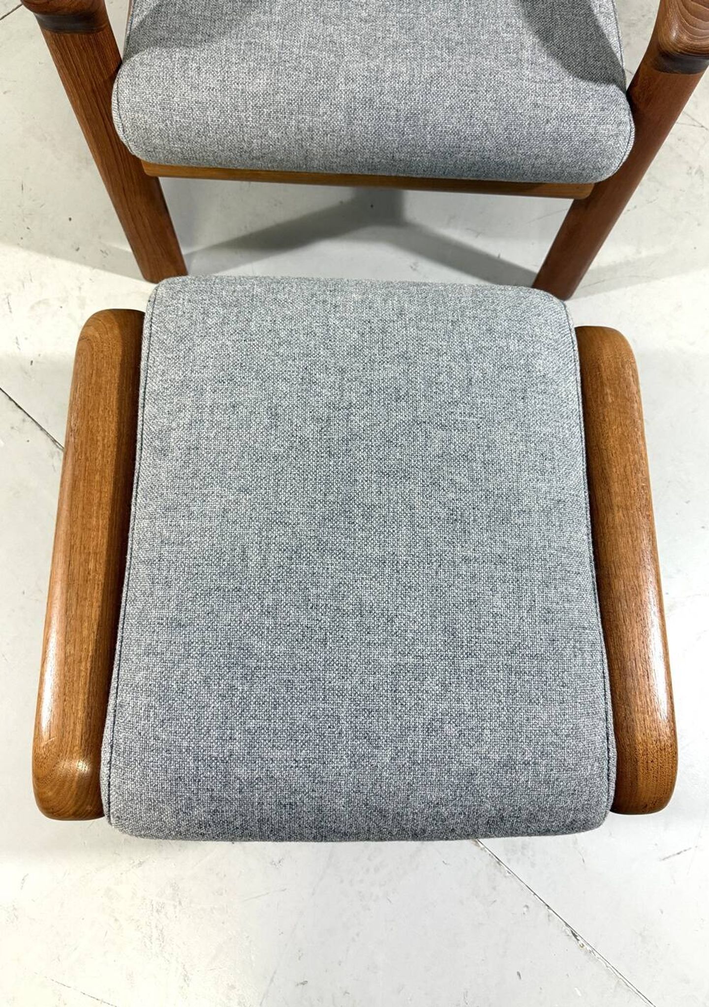 EMC Furniture teak highback easy chair & footstool Denmark 1970’s