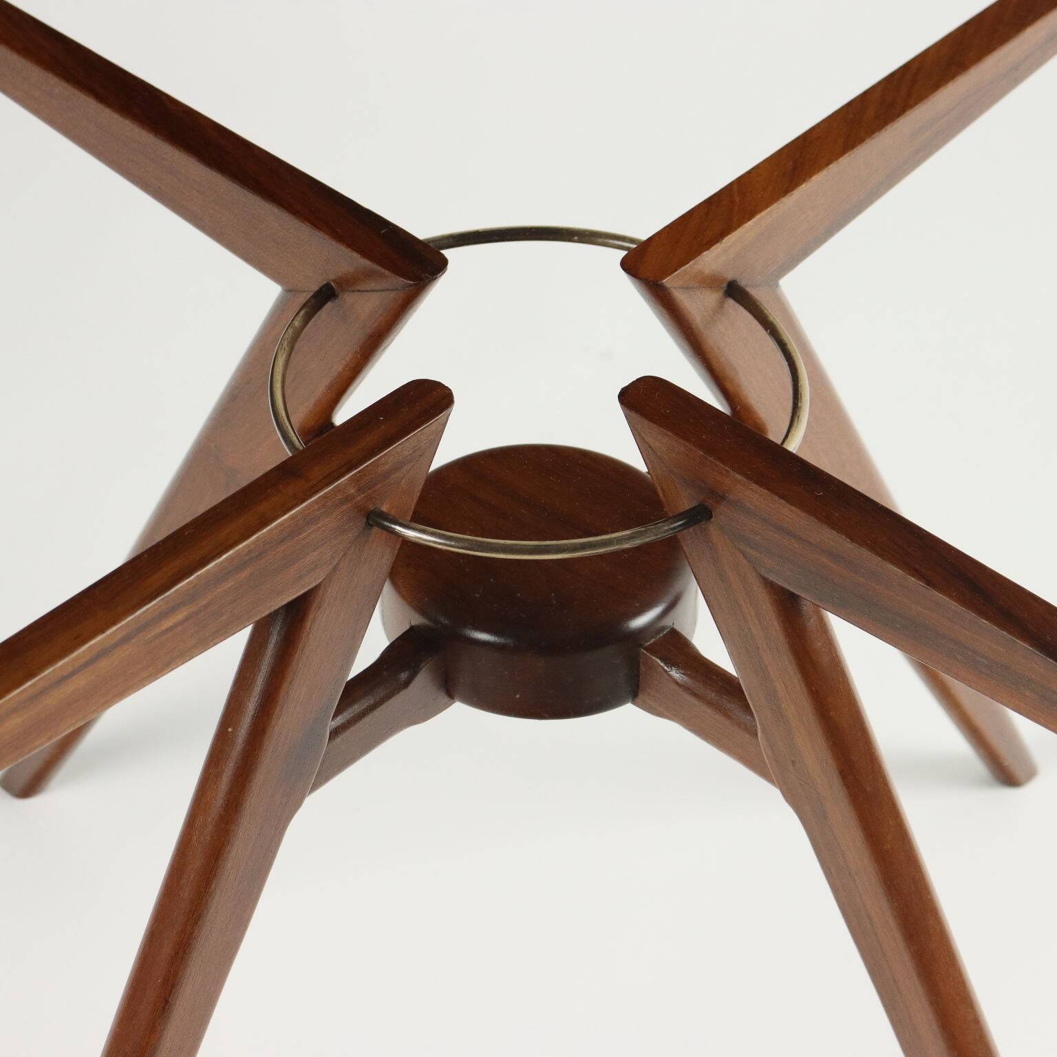 Vintage coffee table in beech and glass Argentina 1950s