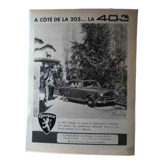 403 peugeot advertisement from a period magazine