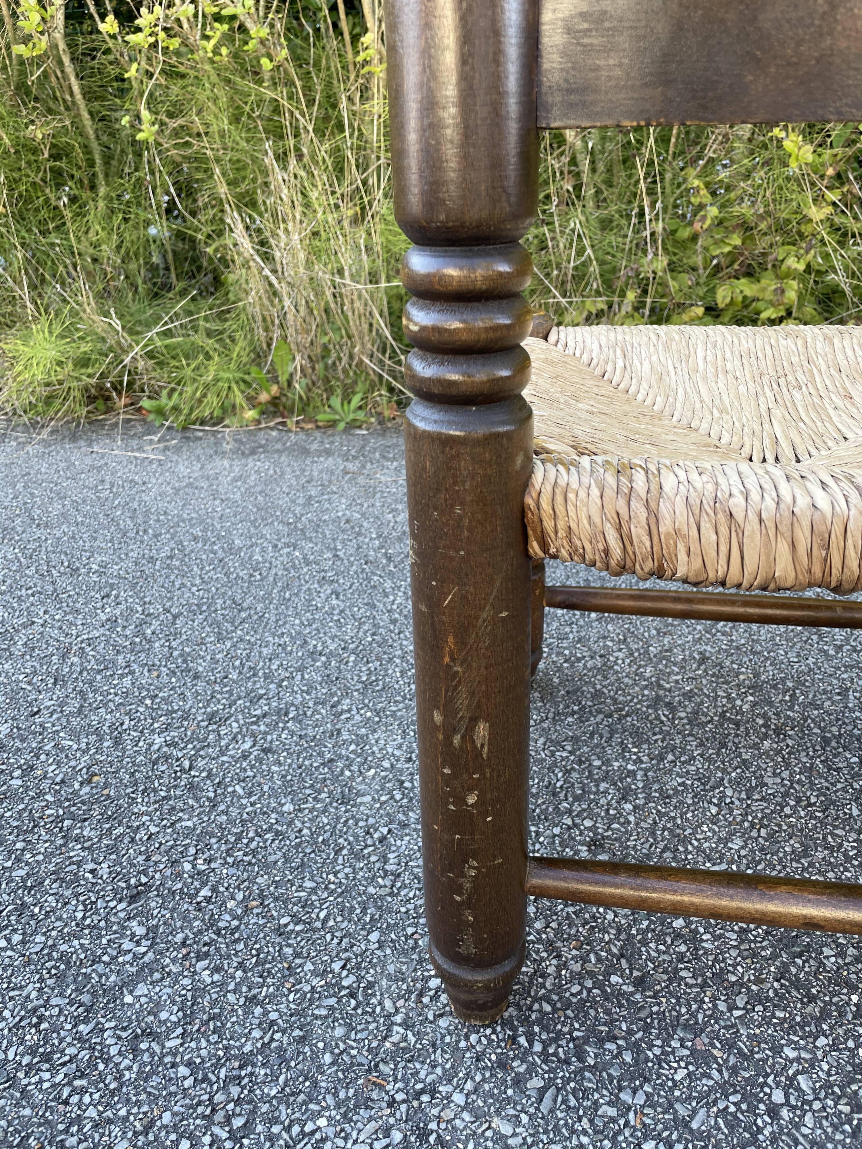 Small wooden and straw chair
