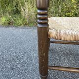 Small wooden and straw chair