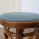 Pair of Vintage Bentwood Stools / Thonet Style / Upholstered Seat in Blue